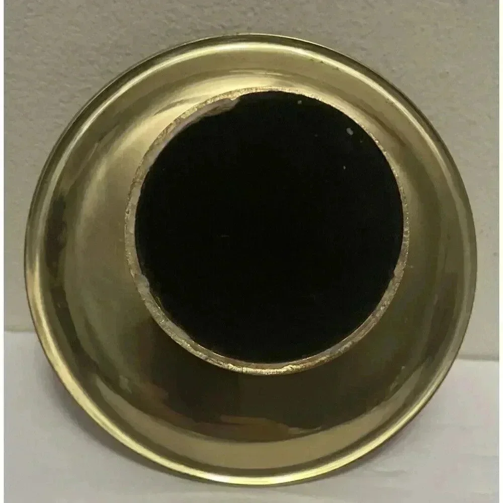 Vintage Solid Brass Pillar Candle‎ Holder 6 1/2”W x 2 3/4” H